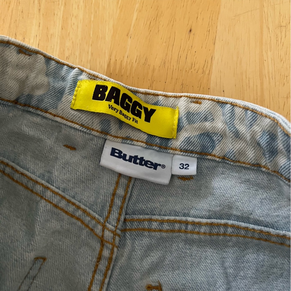 BUTTER Women's Baggy Flowers Jeans Size 32 In Blue - Picture 10 of 11